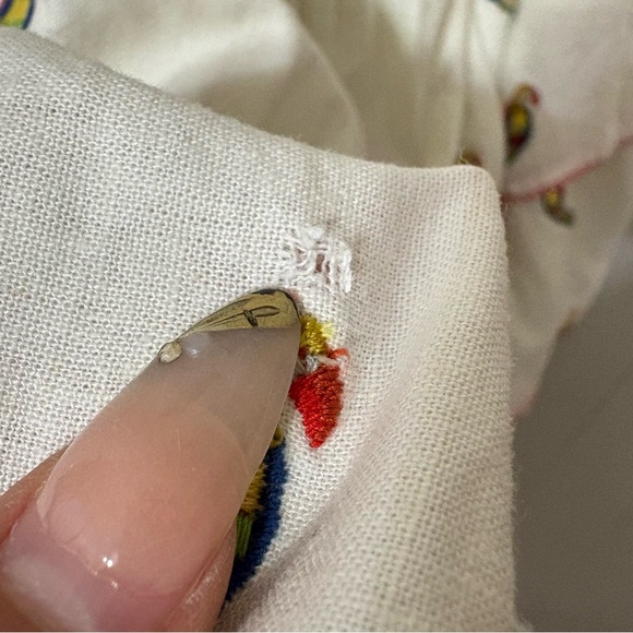 Farm Rio x Anthropologie Parrot Print Linen Tiered Mini Dress XL - Picture 13 of 15